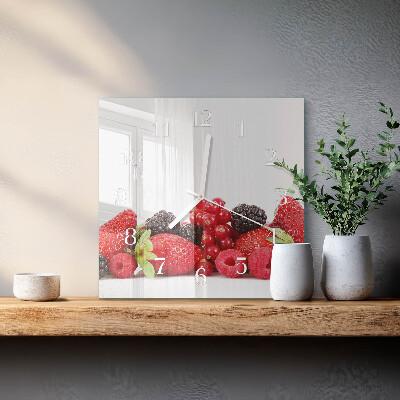 Horloge carrée en verre Fruit