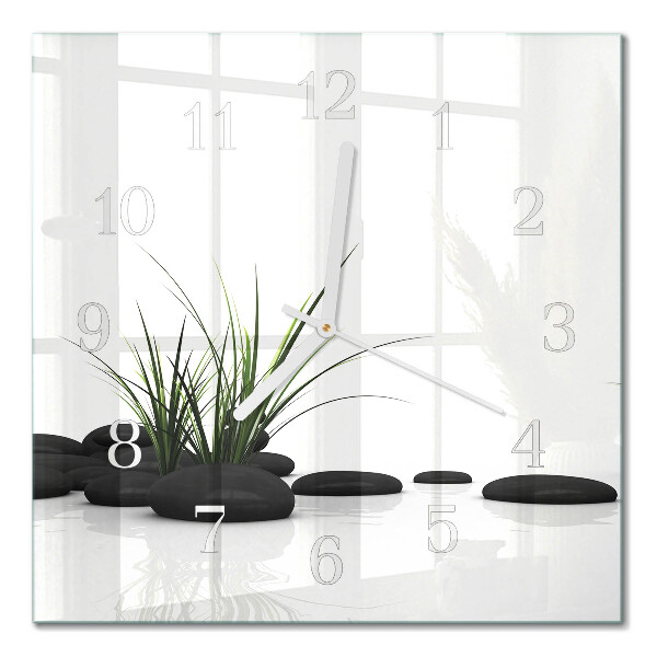 Horloge carrée en verre Pierres