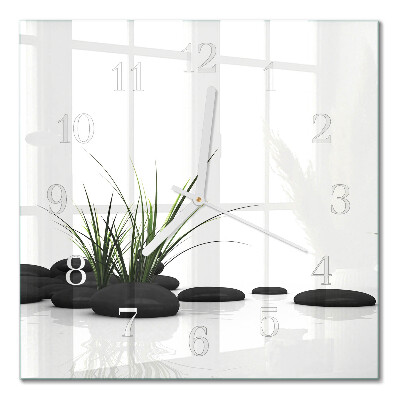 Horloge carrée en verre Pierres