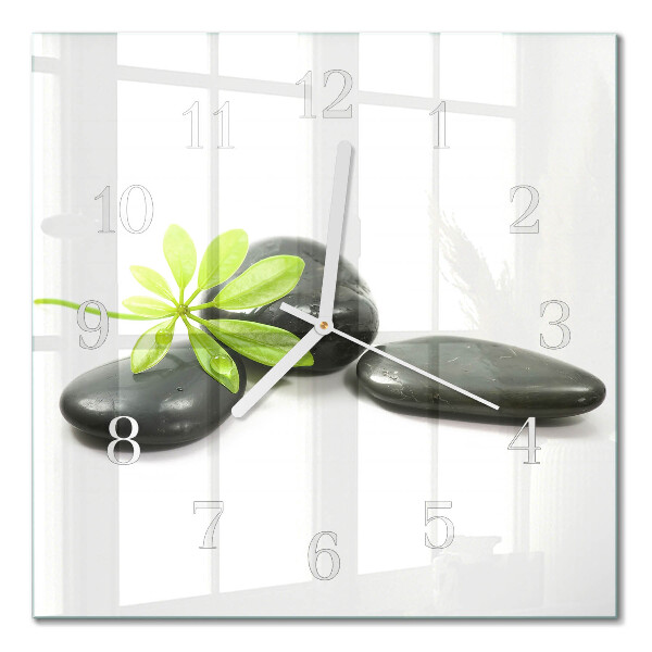Horloge carrée en verre Pierres