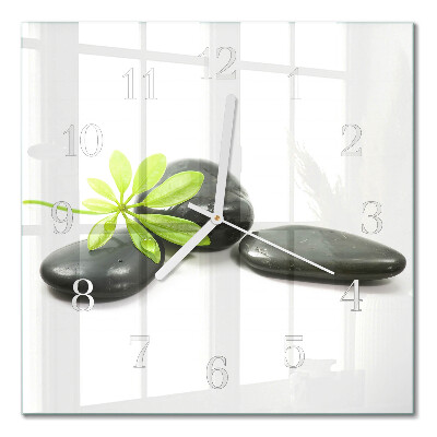 Horloge carrée en verre Pierres