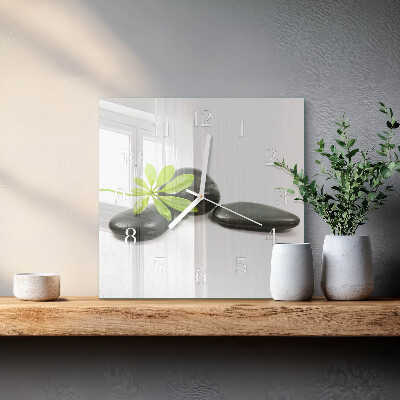 Horloge carrée en verre Pierres