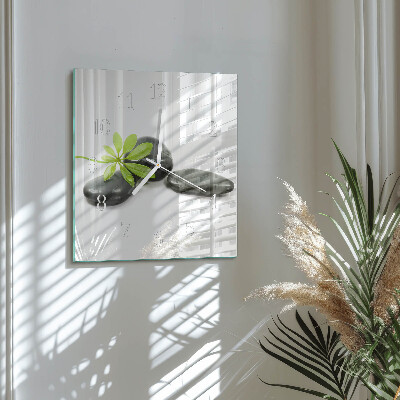 Horloge carrée en verre Pierres