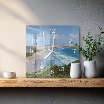 Horloge carrée en verre Côte
