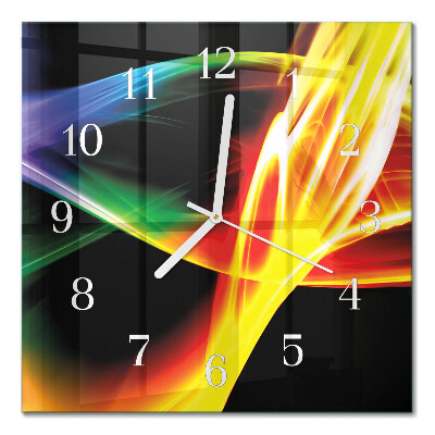 Horloge carrée en verre Abstraction