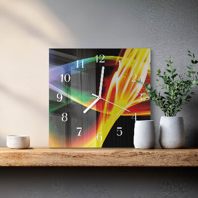Horloge carrée en verre Abstraction