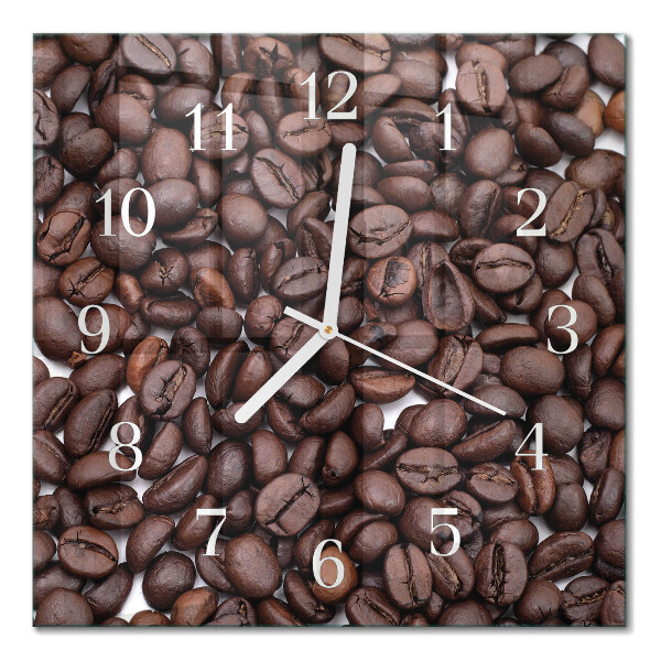 Horloge carrée en verre Café en grains