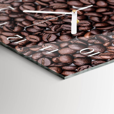 Horloge carrée en verre Café en grains