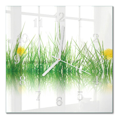 Horloge murale carrée Herbe