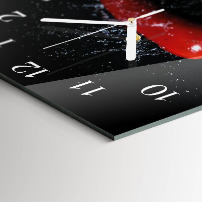 Horloge carrée en verre Piments