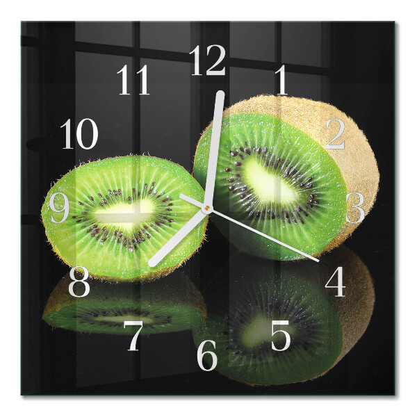 Horloge carrée en verre Kiwi
