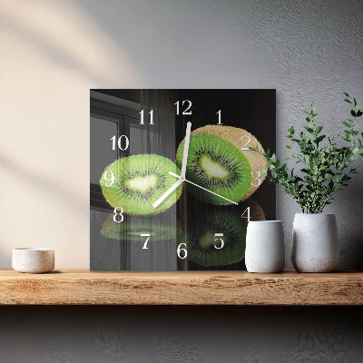 Horloge carrée en verre Kiwi