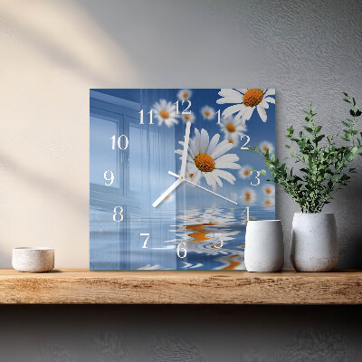 Horloge murale carrée Fleur