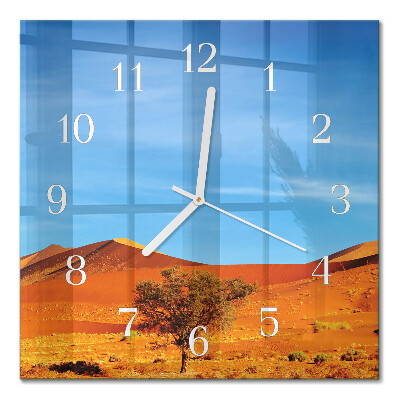 Horloge carrée en verre Désert