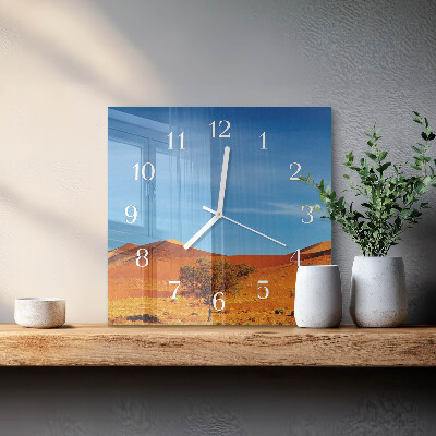 Horloge carrée en verre Désert