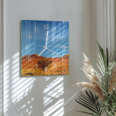 Horloge carrée en verre Désert
