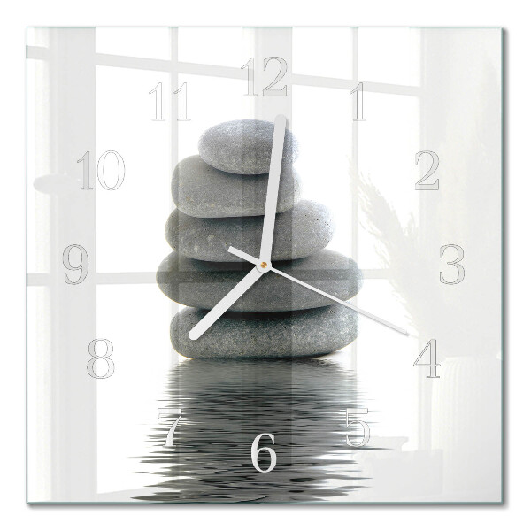 Horloge carrée en verre Pierres