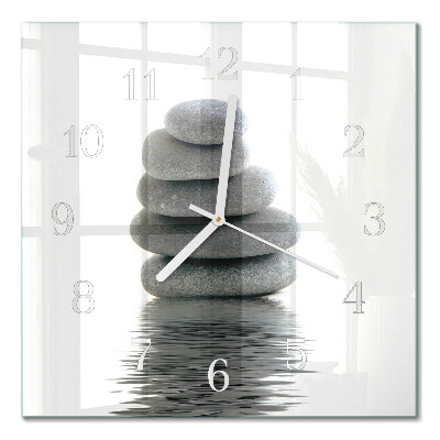 Horloge carrée en verre Pierres
