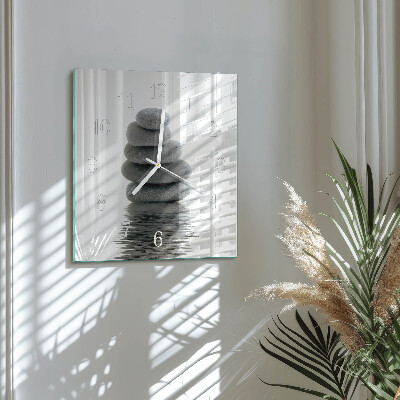 Horloge carrée en verre Pierres