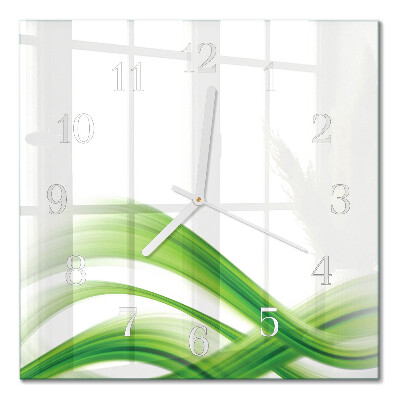 Horloge carrée en verre Vague abstraite