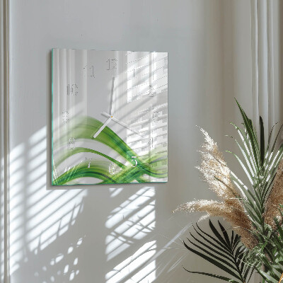 Horloge carrée en verre Vague abstraite