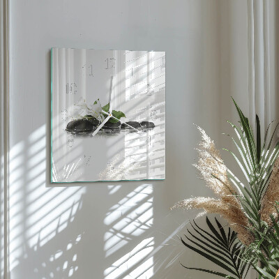 Horloge carrée en verre Pierres zen