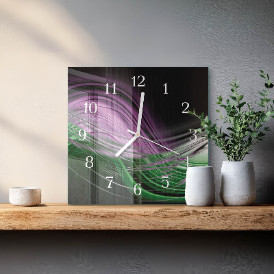 Horloge carrée en verre Art abstrait
