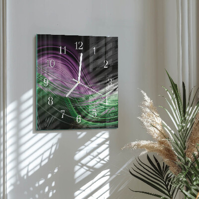 Horloge carrée en verre Art abstrait