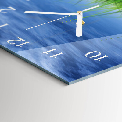 Horloge carrée en verre Herbe