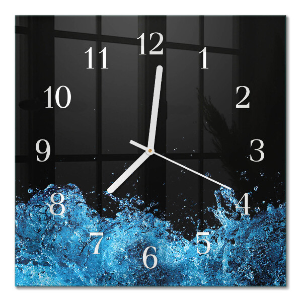 Horloge carrée en verre Eau