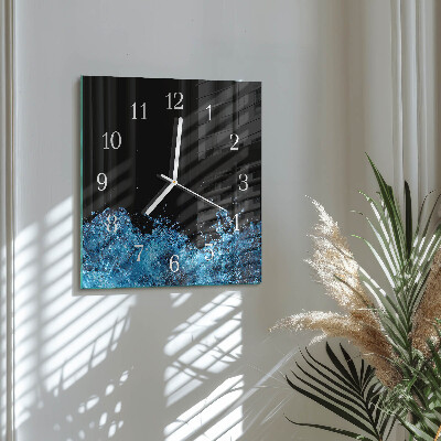 Horloge carrée en verre Eau