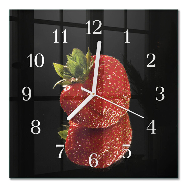 Horloge murale carrée Fraise