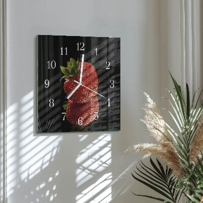 Horloge murale carrée Fraise