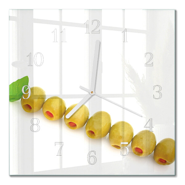 Horloge carrée en verre Olives