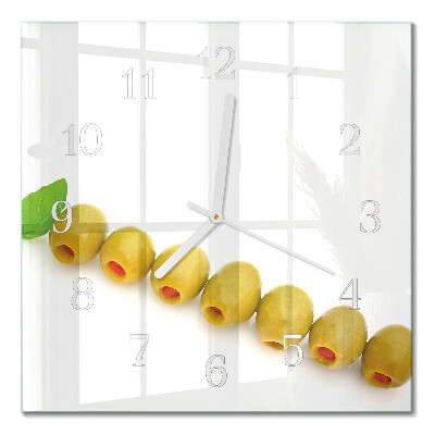 Horloge carrée en verre Olives