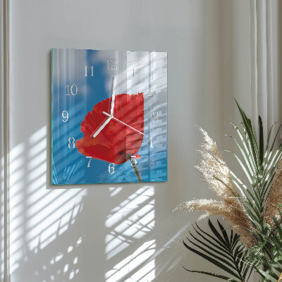 Horloge carrée en verre Pavot
