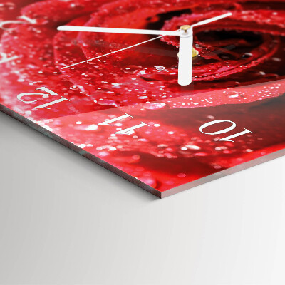 Horloge carrée en verre Rose