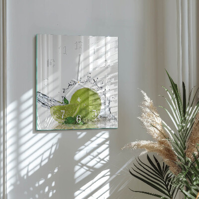 Horloge carrée en verre Eau citronnée