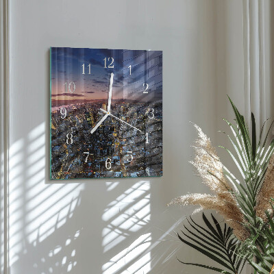 Horloge carrée en verre Horizon
