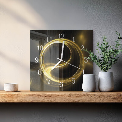 Horloge carrée en verre Cercle abstrait