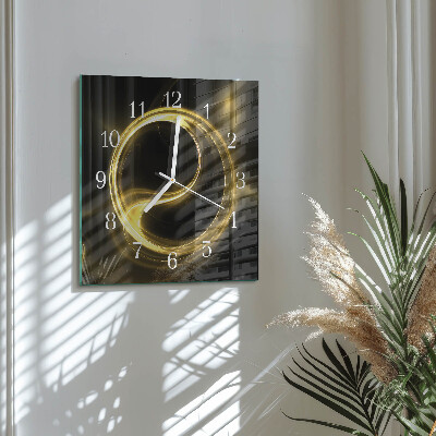 Horloge carrée en verre Cercle abstrait
