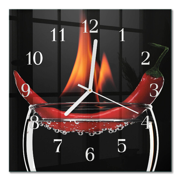 Horloge murale carrée Piment ardent