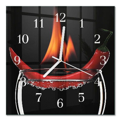 Horloge murale carrée Piment ardent