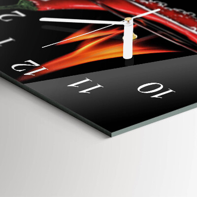 Horloge murale carrée Piment ardent