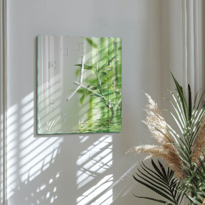 Horloge carrée en verre Bambou