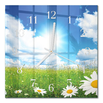 Horloge murale carrée Fleurs des prés