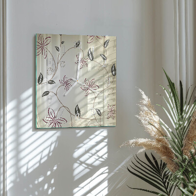 Horloge murale carrée Art floral