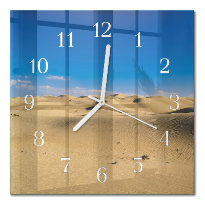 Horloge carrée en verre Désert