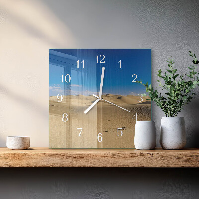 Horloge carrée en verre Désert