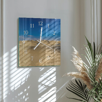 Horloge carrée en verre Désert